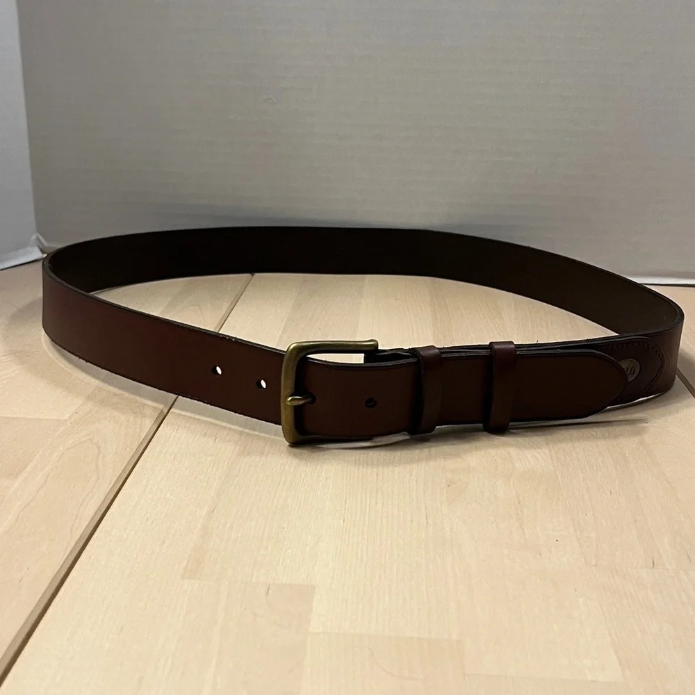 Polo Ralph Lauren Dark Brown Leather Belt w/ Brass Hardware Men’s Size 40 - EUC